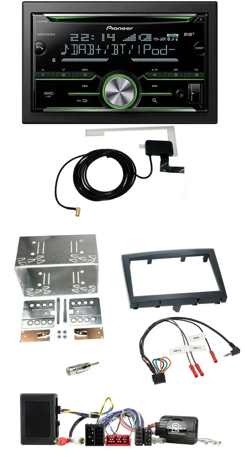 Pioneer CD USB Lenkrad Bluetooth 2DIN DAB Autoradio für Porsche Boxster 911 Caym