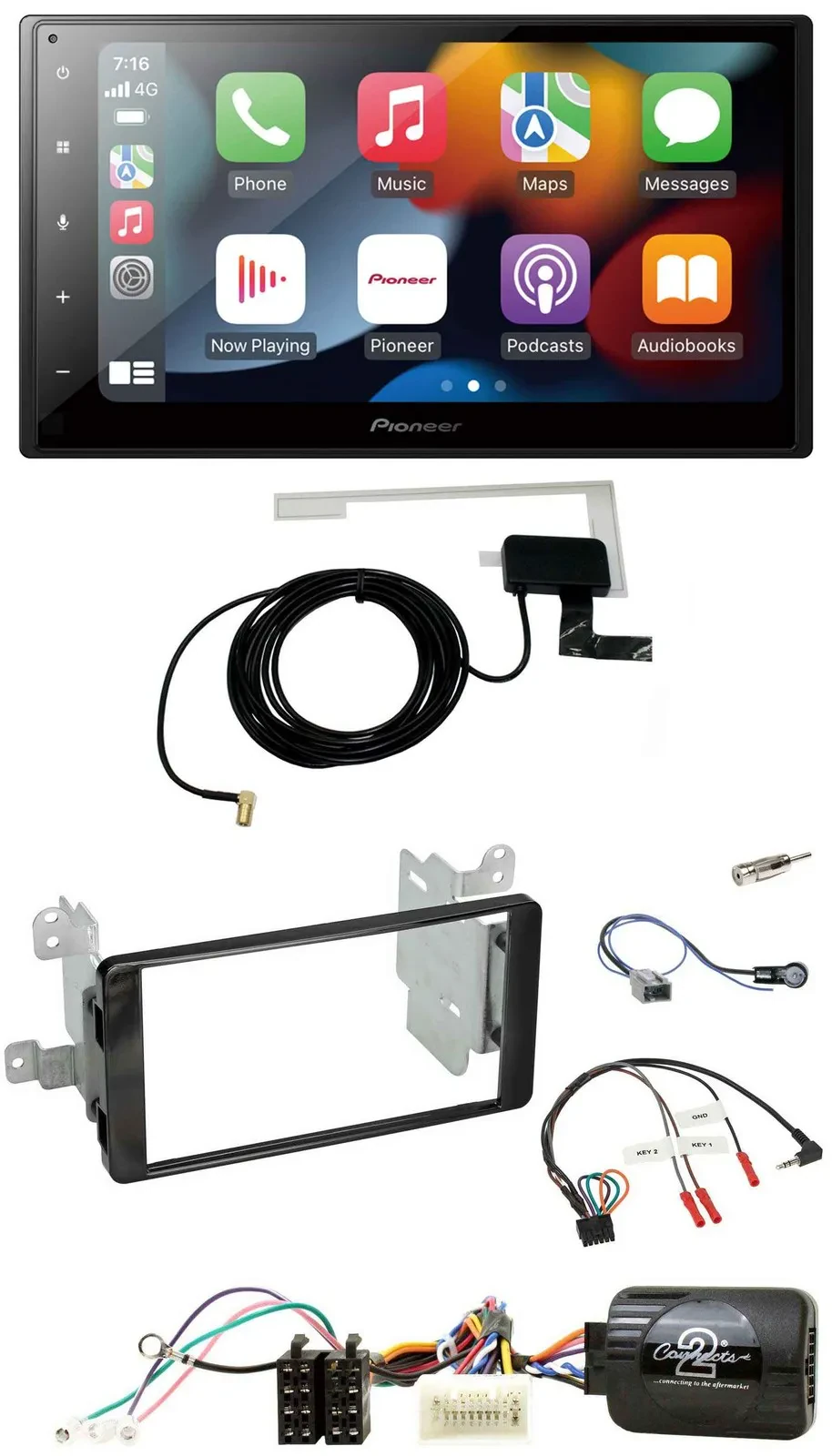 Pioneer Lenkrad USB Bluetooth DAB 2DIN Autoradio für Mitsubishi ab 2012 Outlande