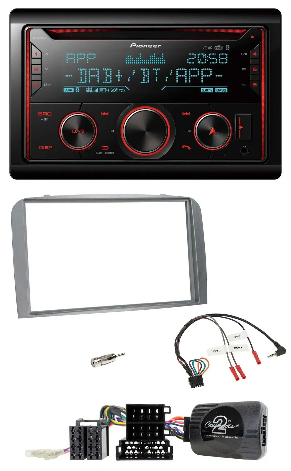 Автомагнитола для Alfa Romeo 147/GT Pioneer 2 DIN, DAB, Bluetooth, USB, CD