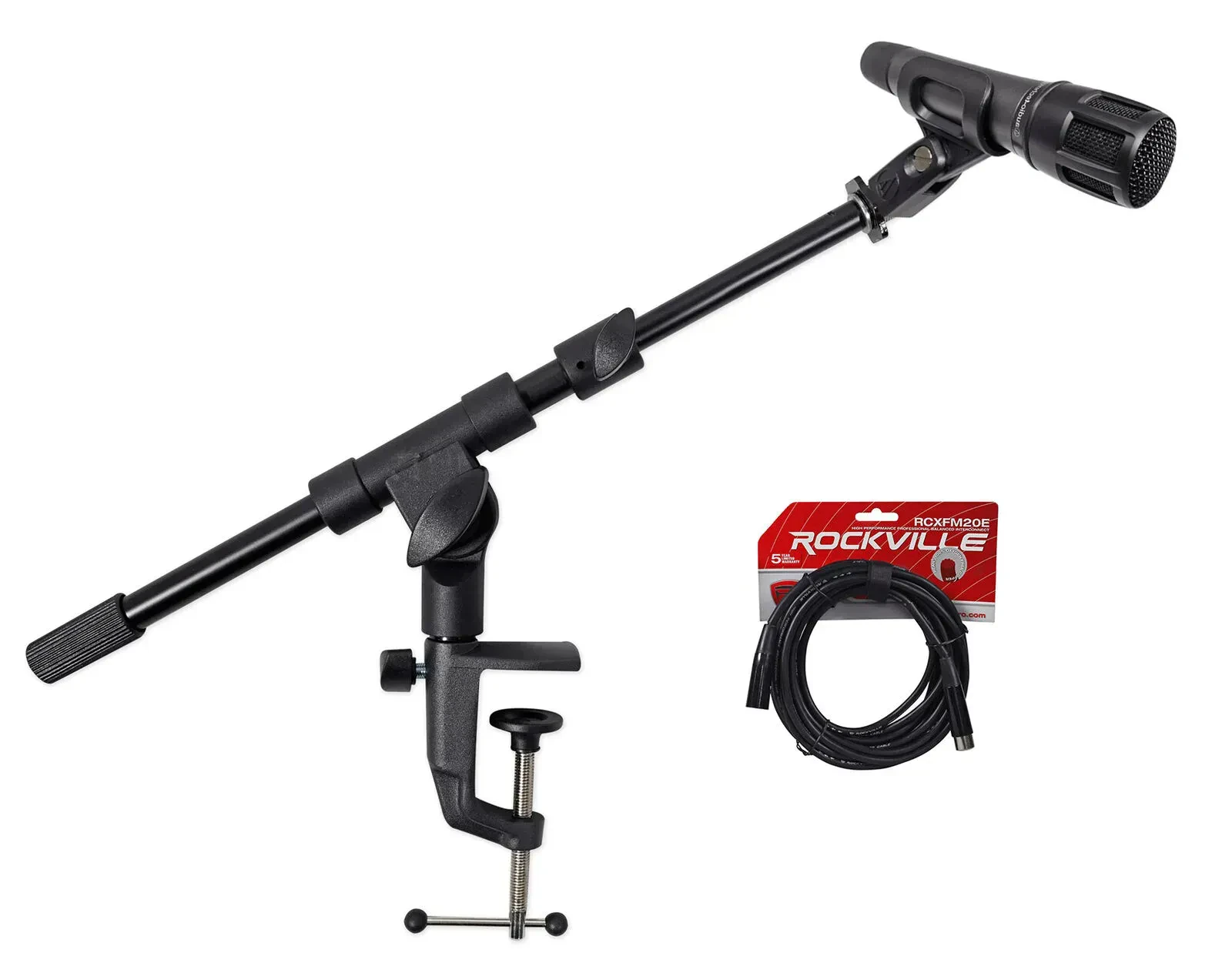 Микрофон проводной Audio-technica ATM650 Black с кабелем и стойкой