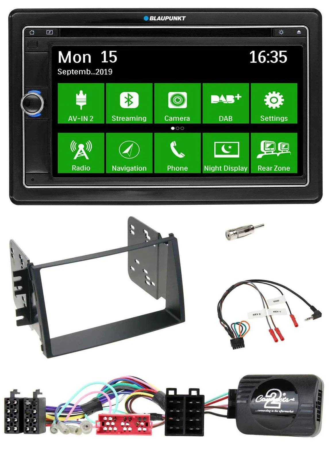 Blaupunkt Bluetooth 2DIN Lenkrad DAB USB TMC Navigation für Kia Soul 2009-2011