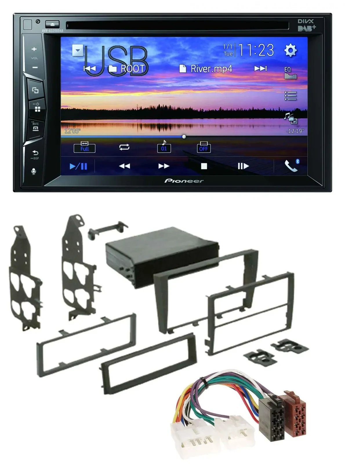 Pioneer Bluetooth 2DIN USB DVD DAB MP3 Autoradio für Lexus IS 300 (2001-2005)