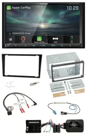 Kenwood Bluetooth USB 2DIN Lenkrad TMC DAB Navigation für Opel Corsa C schwarz