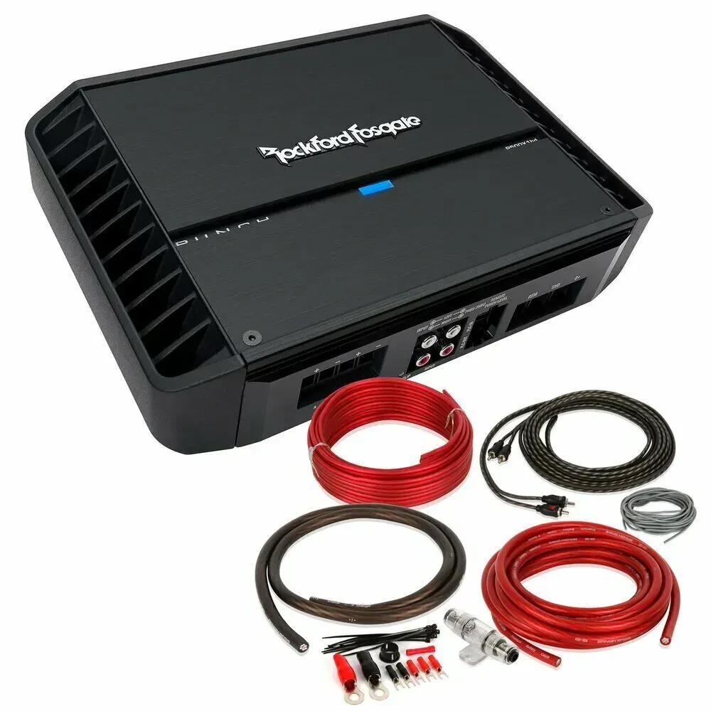 Rockford Fosgate P1000X1BD Monoblock Amplifier w/ Free 4 Gauge Amp Kit Bundle