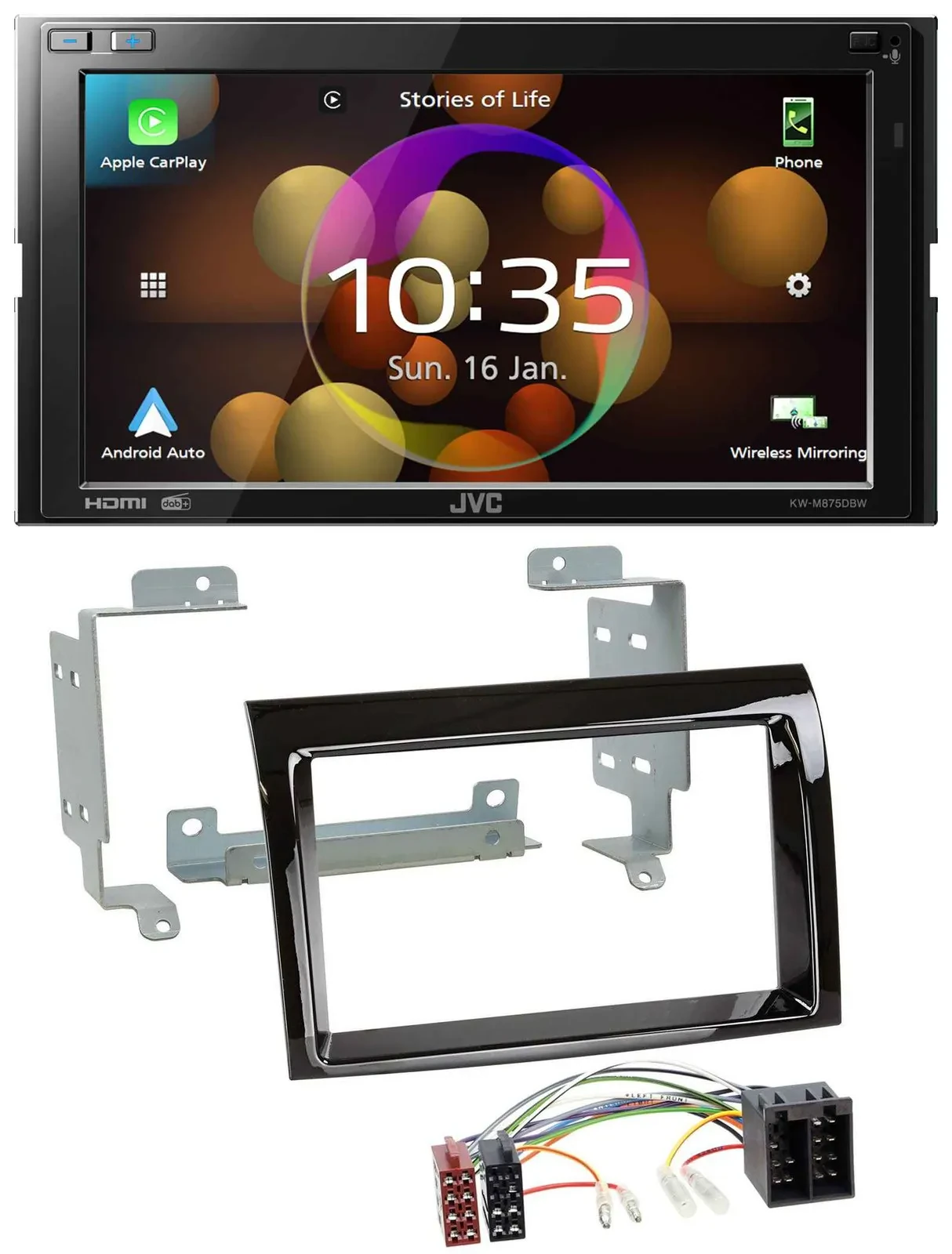 JVC DAB MP3 2DIN Bluetooth USB Autoradio für Peugeot Boxer Citroen Jumper Fiat D