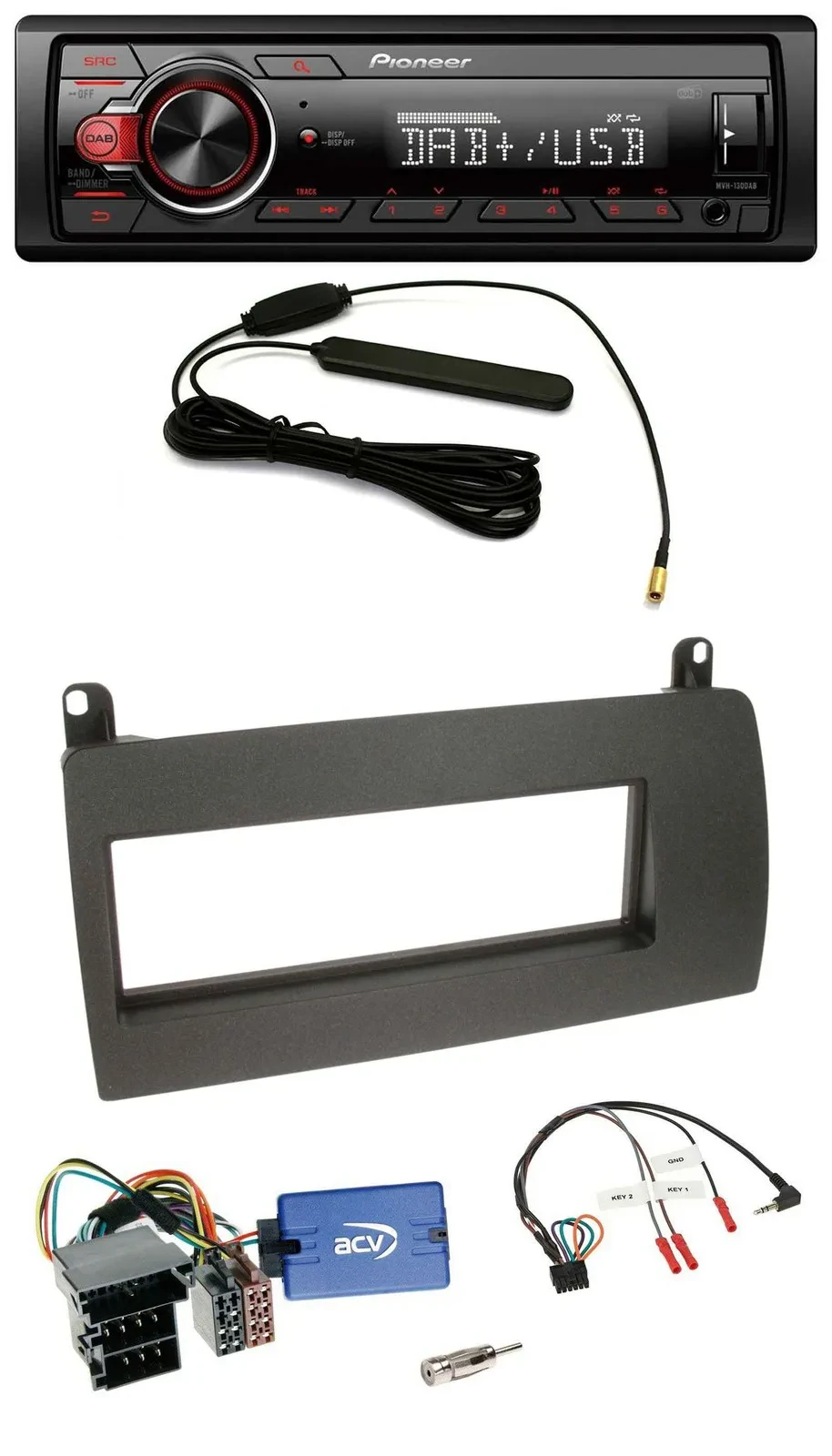 Pioneer MP3 DAB 1DIN Lenkrad USB Autoradio für Rover 75 (2003-2005)