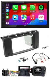 Автомагнитола JVC 2DIN Bluetooth DAB USB для Mercedes SLK (R171) 2008–2011 с поддержкой управления на руле