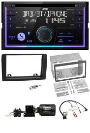 JVC Lenkrad USB 2DIN DAB Bluetooth CD Autoradio für Fiat Idea 06-12 schwarz