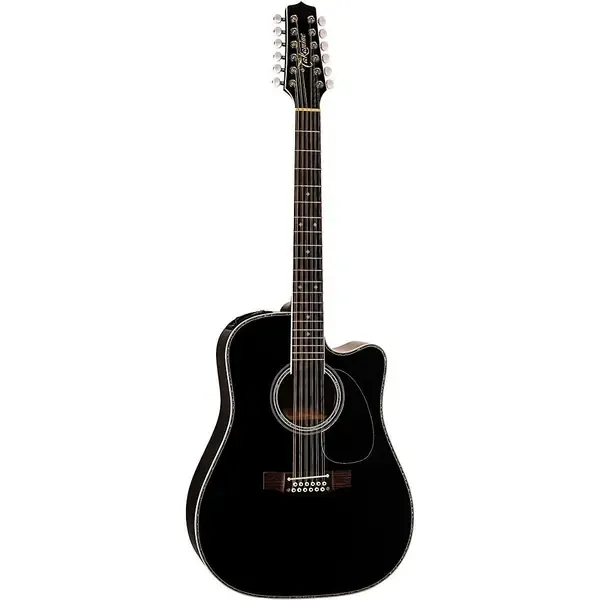 Электроакустическая гитара Takamine EF381DX 12-String Dreadnought Cutaway Acoustic-Electric Guitar Black