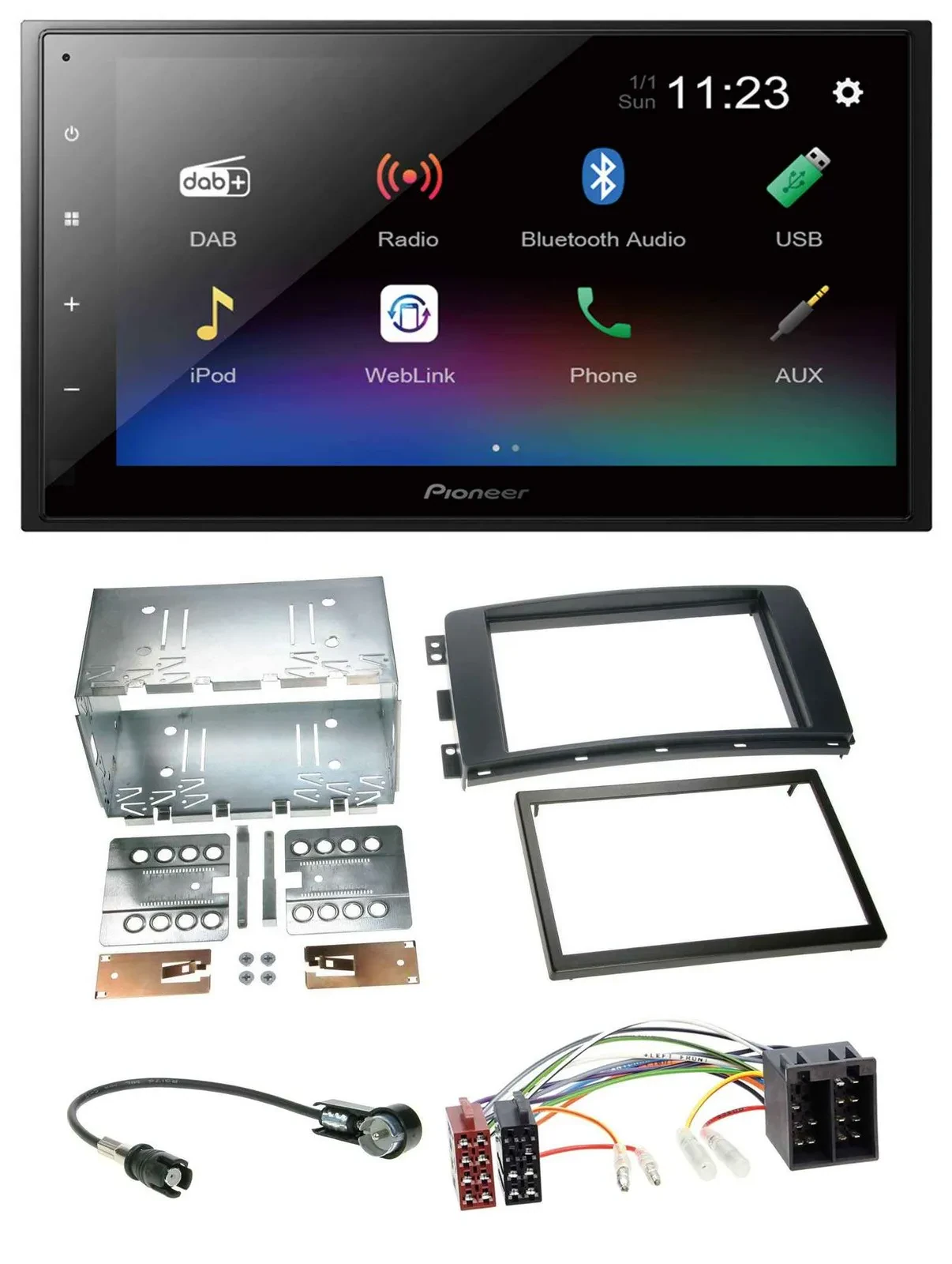 Pioneer USB Bluetooth DAB 2DIN MP3 Autoradio für Smart ForFour 04-06 ForTwo 07-1