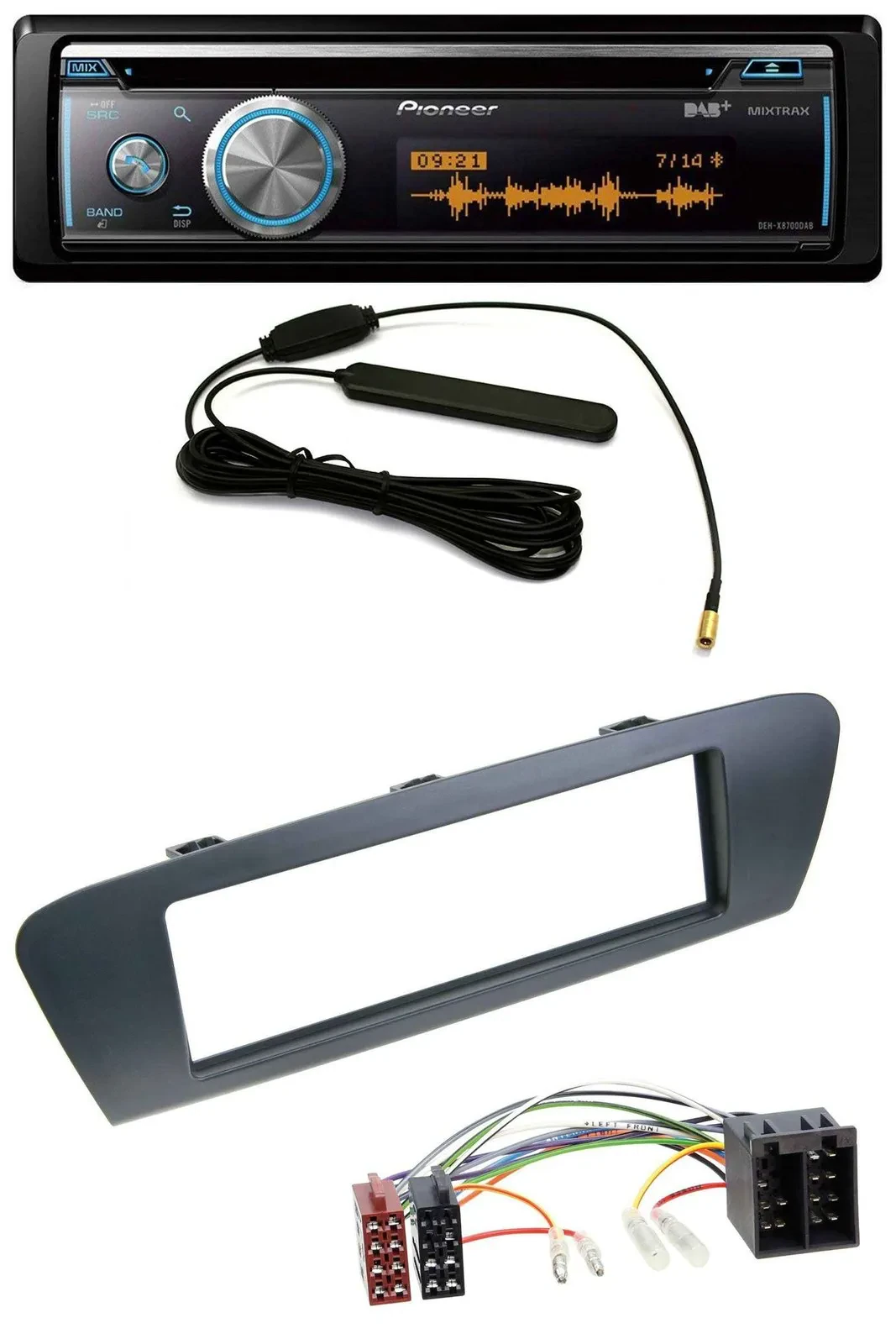 Pioneer CD USB Bluetooth DAB MP3 Autoradio für Renault Scenic (ab 09) - grau