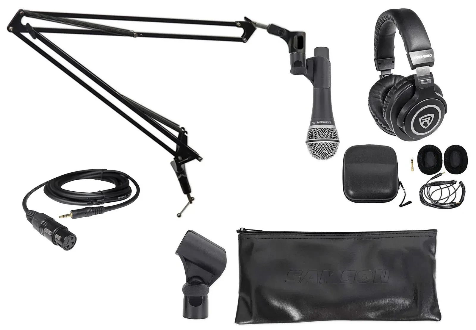 Микрофон проводной Samson SAQ8X Black с наушниками и аксессуарами