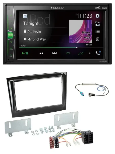 Pioneer 2DIN MP3 DAB USB Bluetooth Autoradio für Fiat Doblo ab 15 piano schwarz