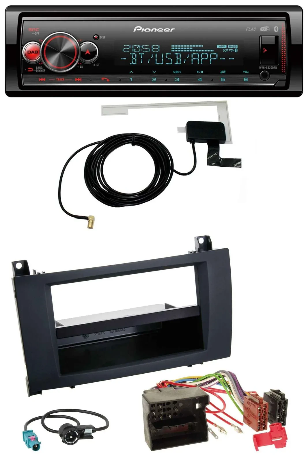 Автомагнитола для Mercedes SLK (R171, 2004–2011) Pioneer Bluetooth, DAB, USB, MP3