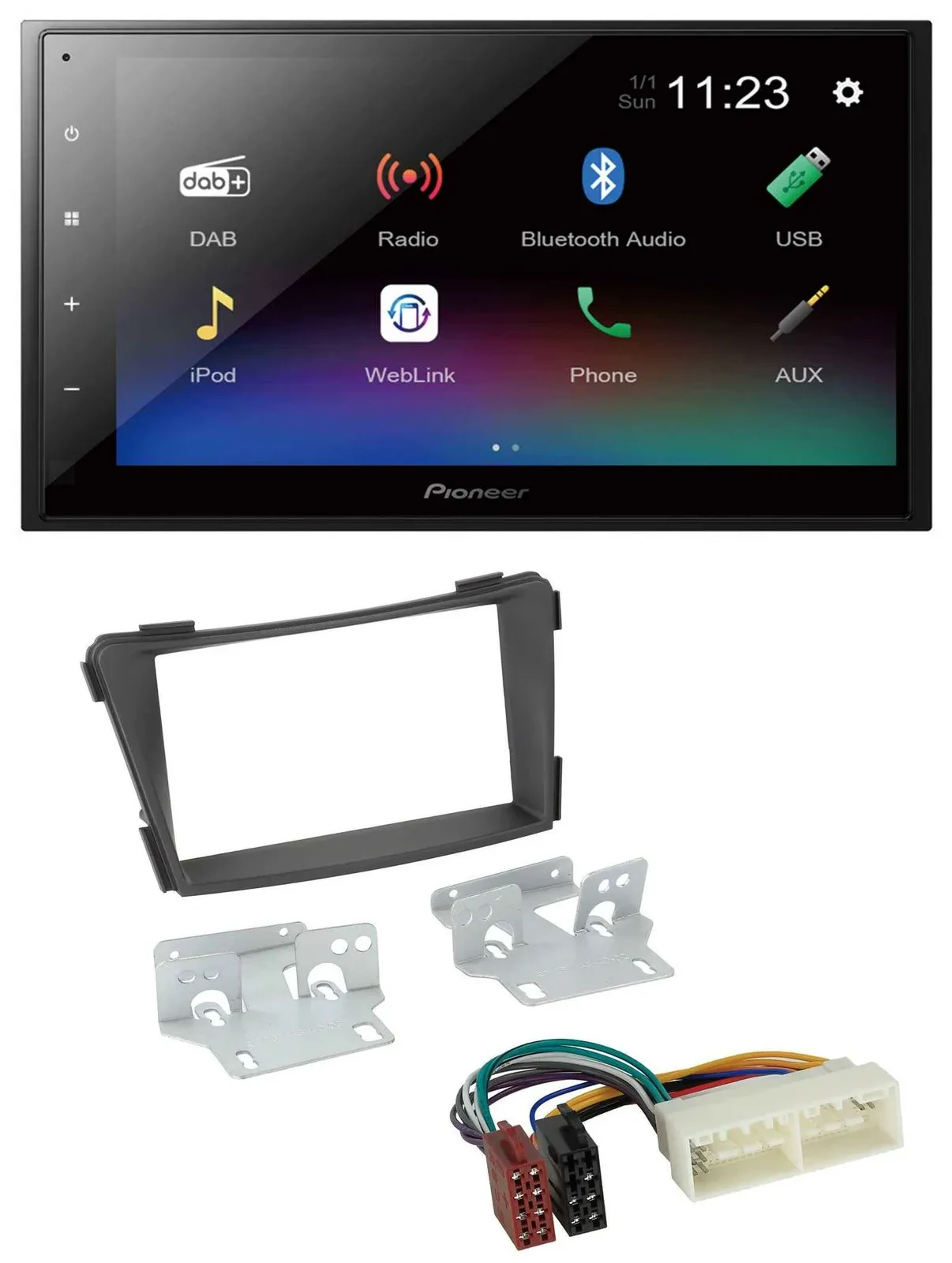 Автомагнитола для Hyundai i40 (Typ VF, с 2016) Pioneer 2-DIN, USB, Bluetooth, DAB, MP3, черный