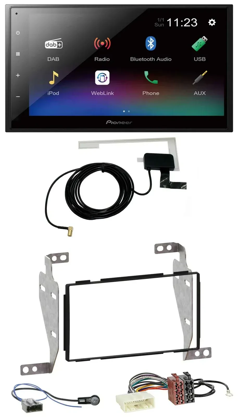 Автомагнитола для авто Pioneer DAB, Bluetooth, 2DIN, USB для Nissan Juke (2010–2014)