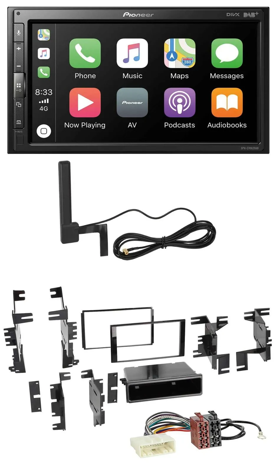 Pioneer USB 2DIN Bluetooth DAB MP3 Autoradio für Nissan Cube ab 09 Frontier ab 1