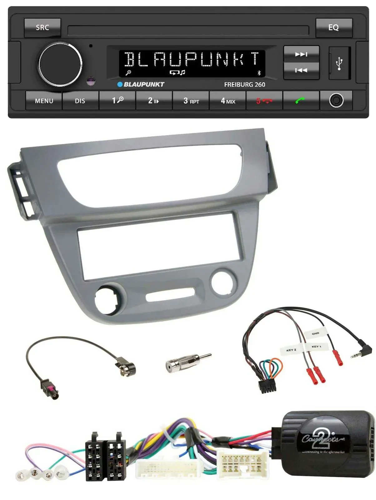 Автомагнитола Blaupunkt Bluetooth MP3 USB для Renault Megane 3 (2012–2014), серый