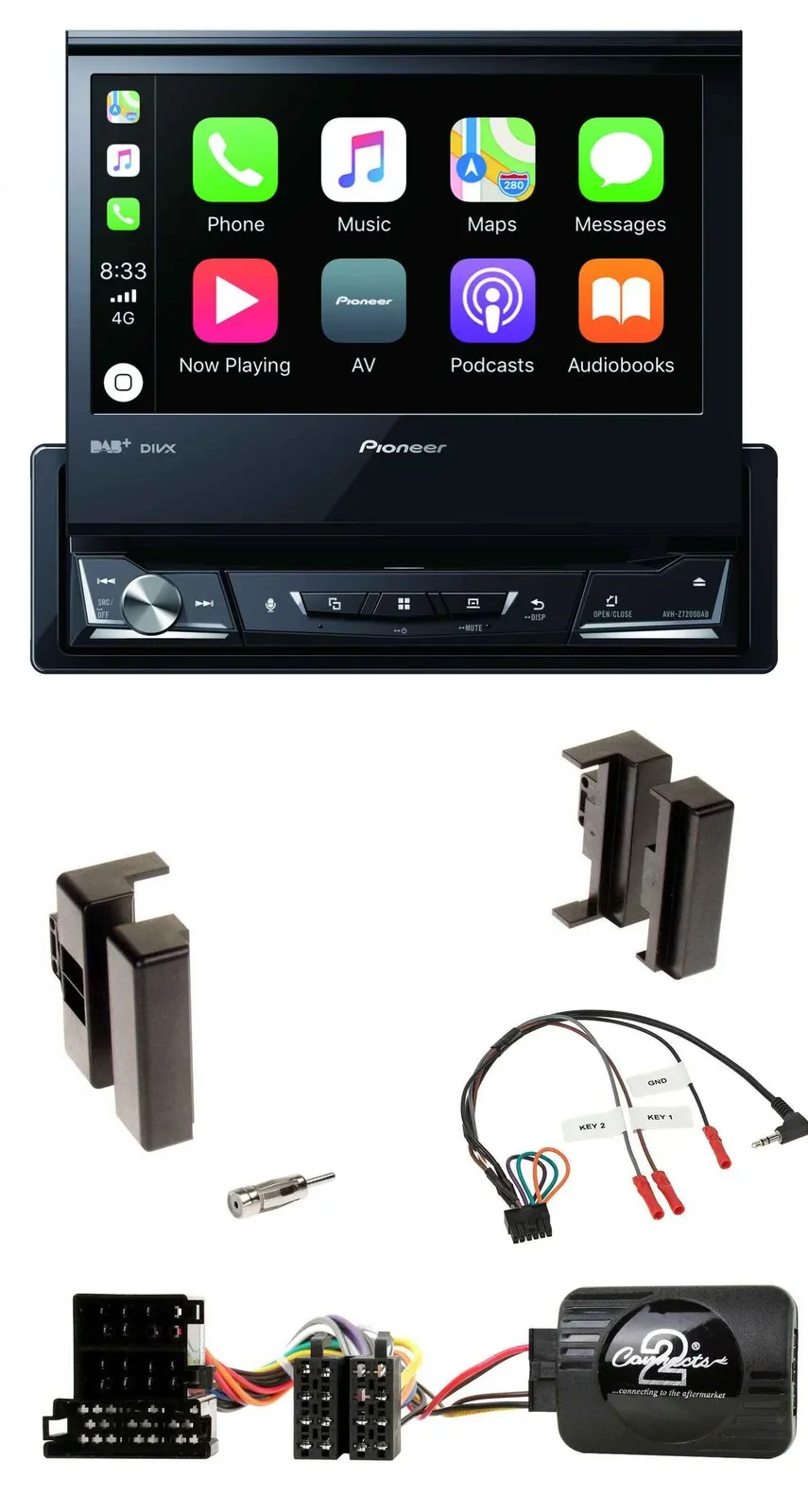Pioneer DVD Bluetooth DAB USB Lenkrad Autoradio für Audi A4 B5 bis 99 A6 C4 bis
