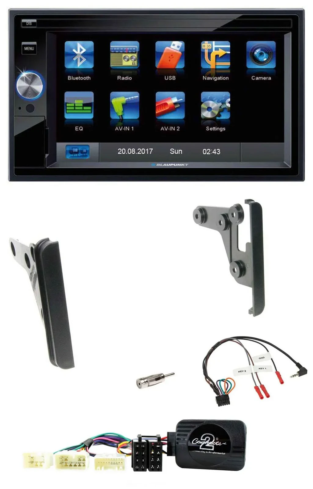 Blaupunkt SD Bluetooth 2DIN MP3 USB Lenkrad Autoradio für Toyota FJ ab 2007