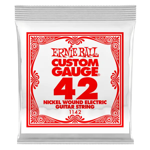 Струна для электрогитары Ernie Ball P01142 Custom gauge, сталь никелированная, калибр 42