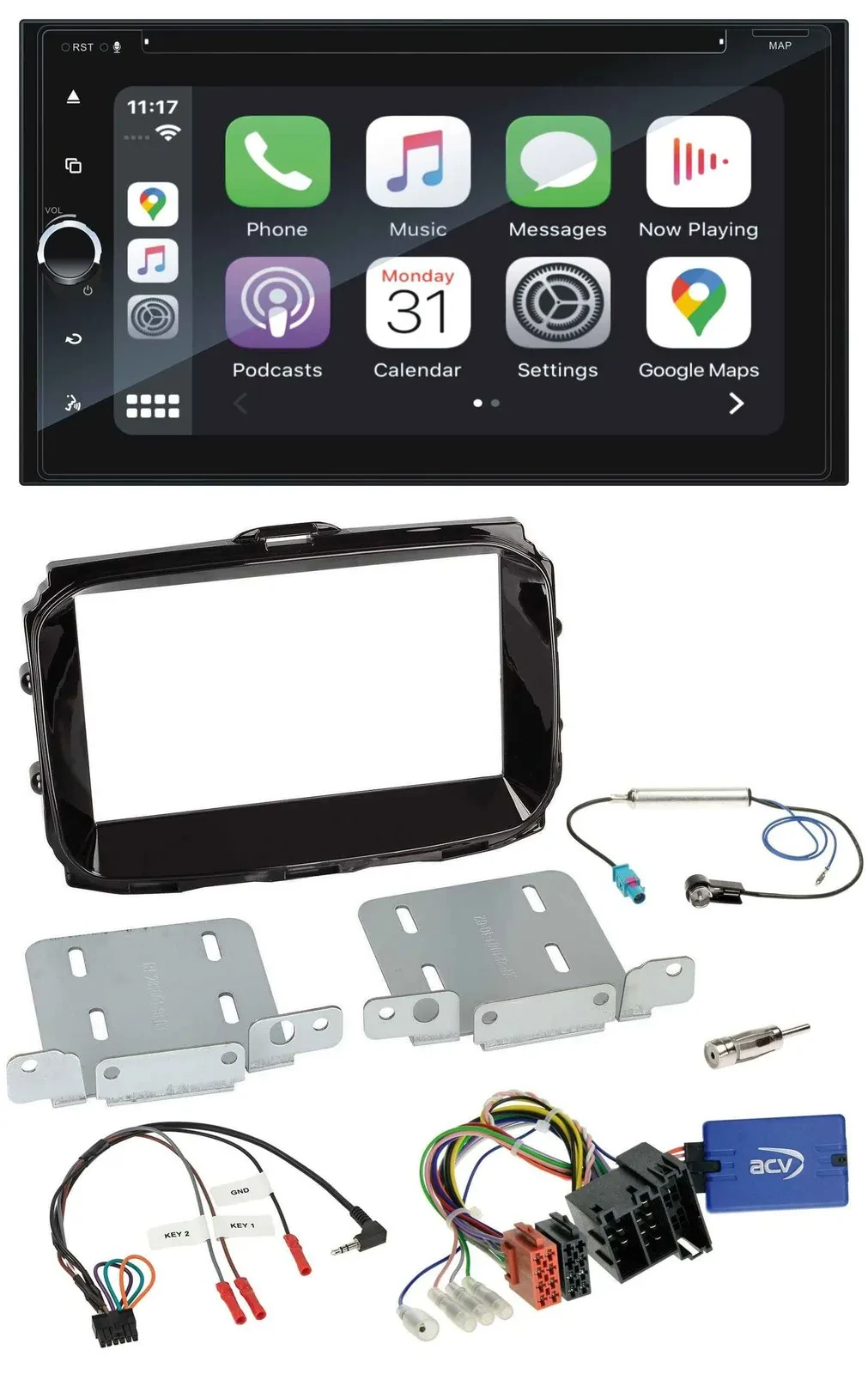 Blaupunkt USB DAB Bluetooth 2DIN TMC Lenkrad Navigation für Alfa Giulietta ISO 2