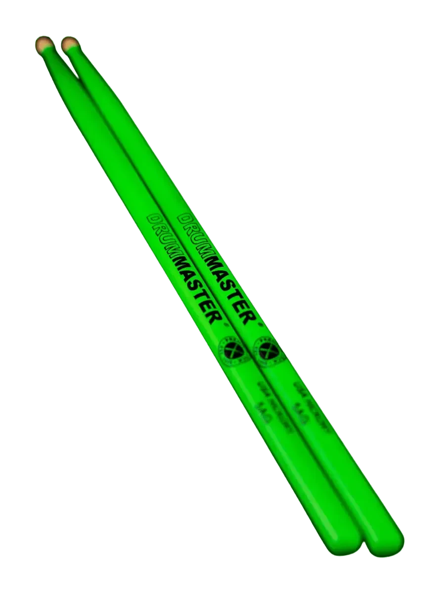Барабанные палочки DRUMMASTER Fluoresent series American Hickory 5A GREEN флуоресцентные, зеленые