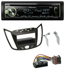 Автомагнитола для Ford C-Max / Kuga Pioneer DAB, USB, MP3, AUX, CD, темно-коричневый