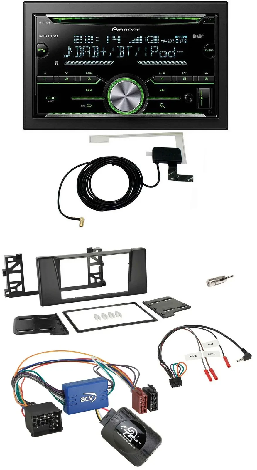 Pioneer CD USB Lenkrad Bluetooth 2DIN DAB Autoradio für BMW 5er E39 96-04 Aktivs