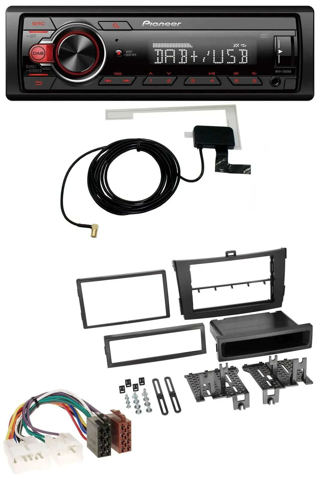 Pioneer 1DIN MP3 DAB USB AUX Autoradio für Toyota Corolla ab 2009 schwarz