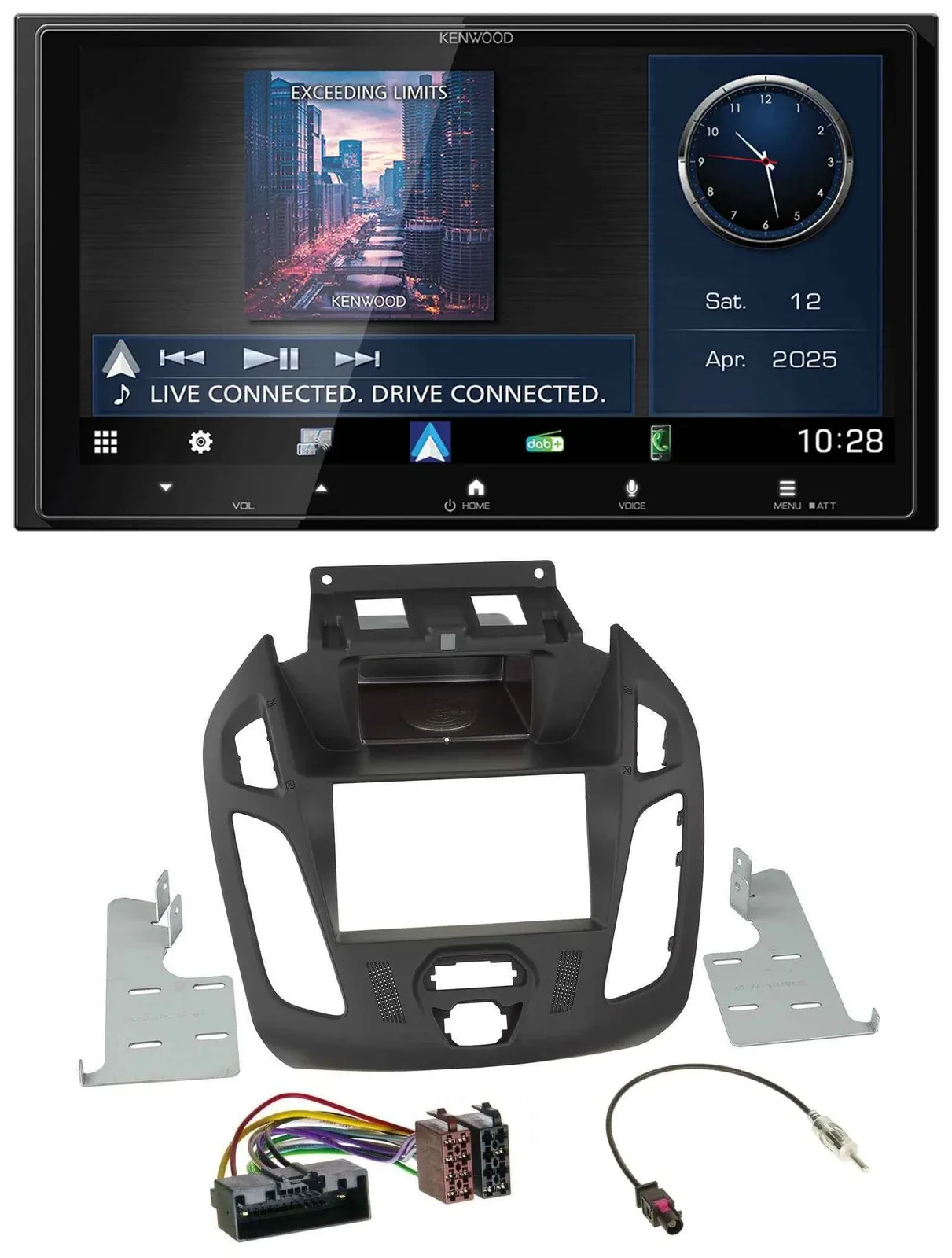 Kenwood Bluetooth 2DIN USB DAB MP3 Autoradio für Ford Transit 12-18 ohne Display