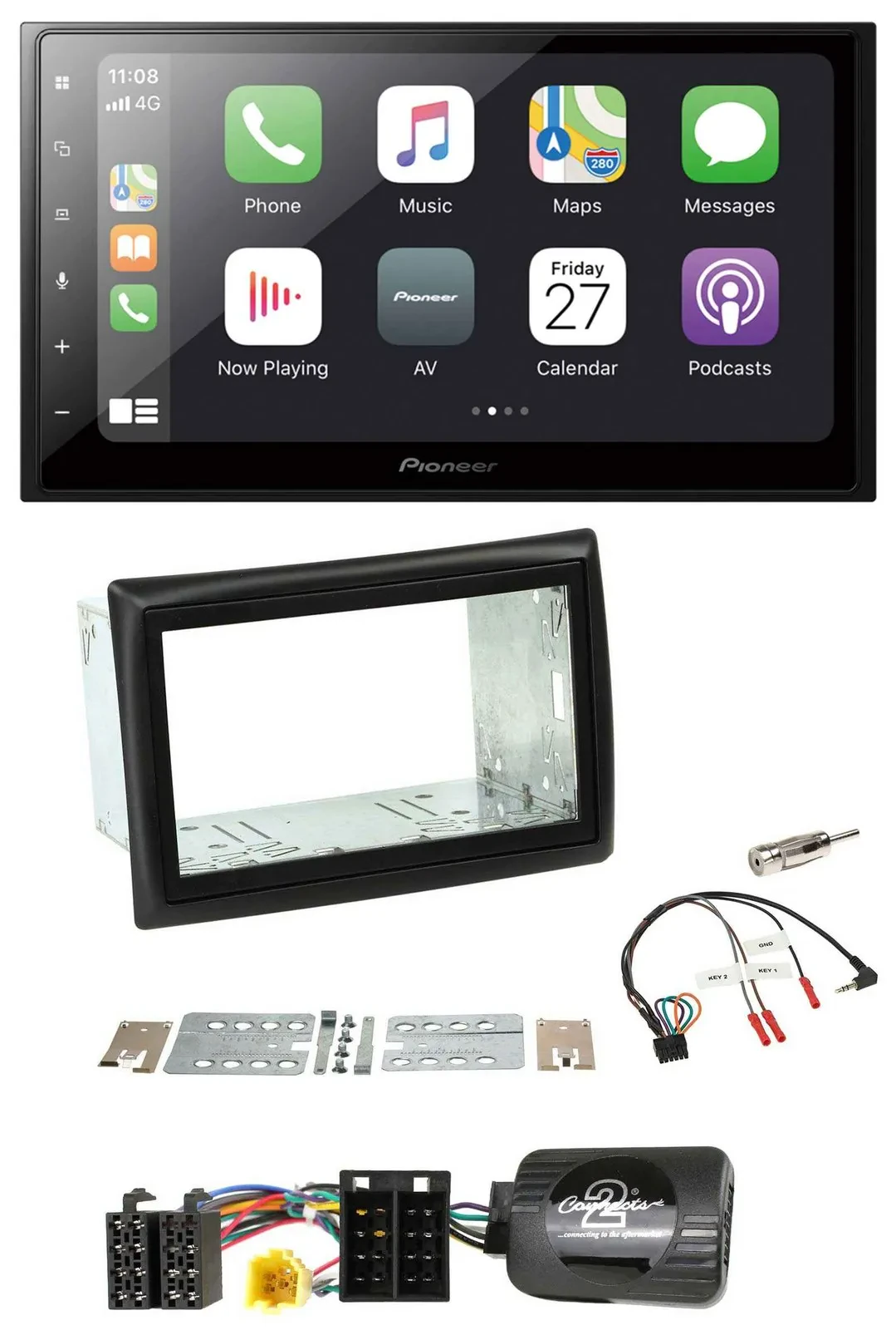 Pioneer Lenkrad Bluetooth DAB 2DIN USB Autoradio für Renault Megane II 2005-2008