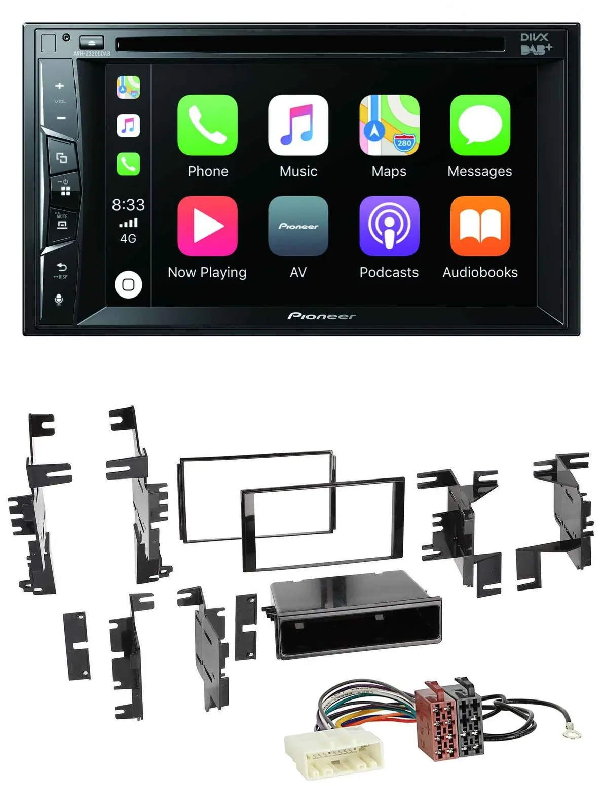 Pioneer MP3 USB DVD Bluetooth DAB 2DIN Autoradio für Nissan Cube ab 09 Frontier