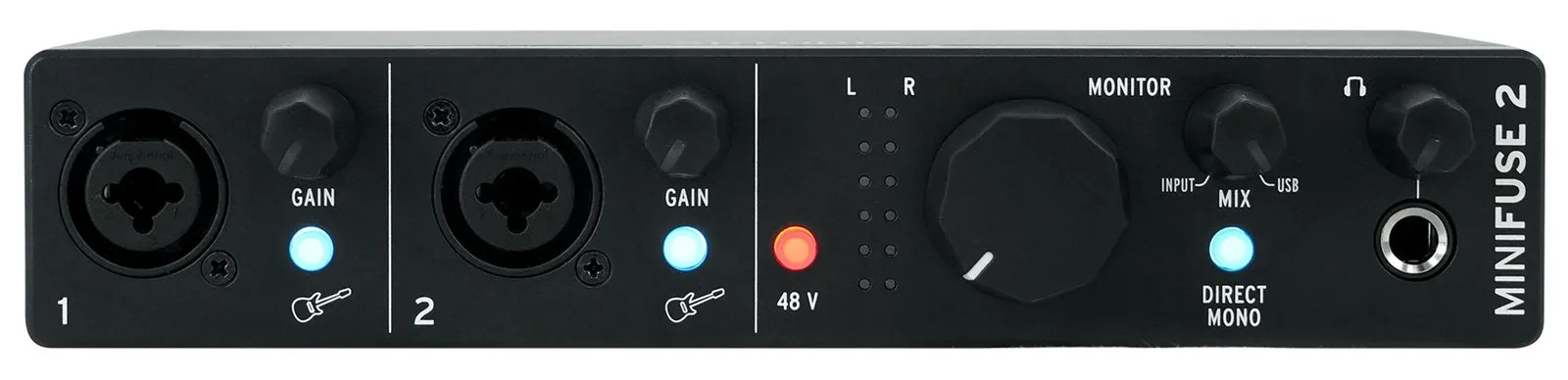 Arturia Minifuse 2 Black 2x2 USB MIDI Audio Recording Interface+Software
