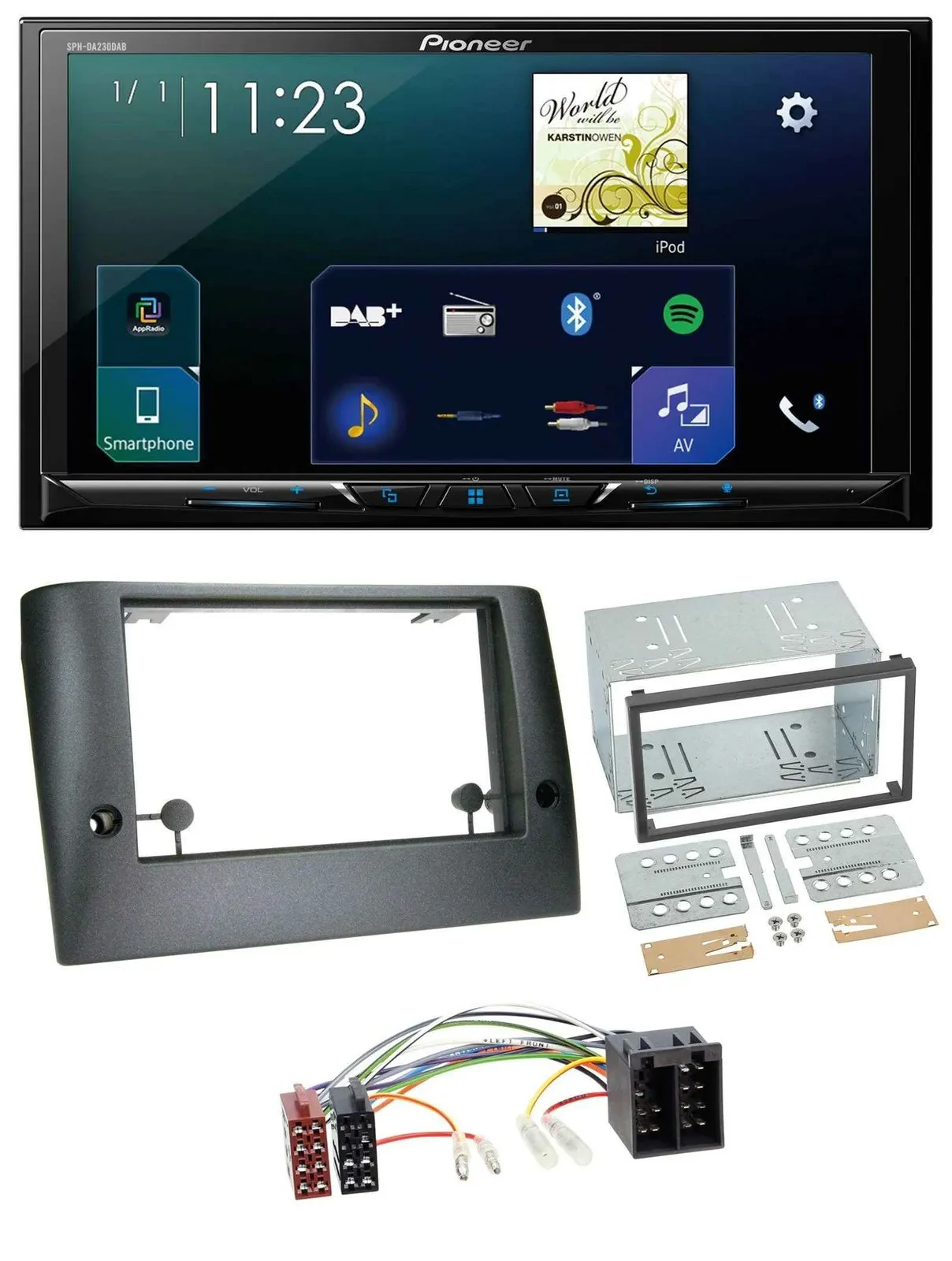 Pioneer MP3 Bluetooth USB 2DIN DAB Autoradio für Fiat Stilo (ab 2005)