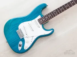 2012 Fender '62 Stratocaster ST62/ASH/MH Transparent Blue + Headstock, Japan MIJ