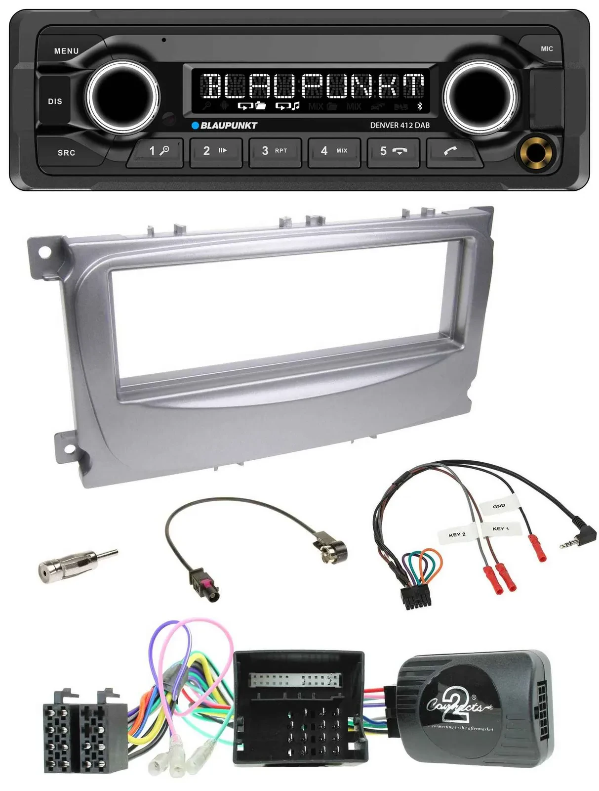 Blaupunkt Bluetooth DAB Lenkrad USB Autoradio für Ford Galaxy C-Max Focus Can-Bu