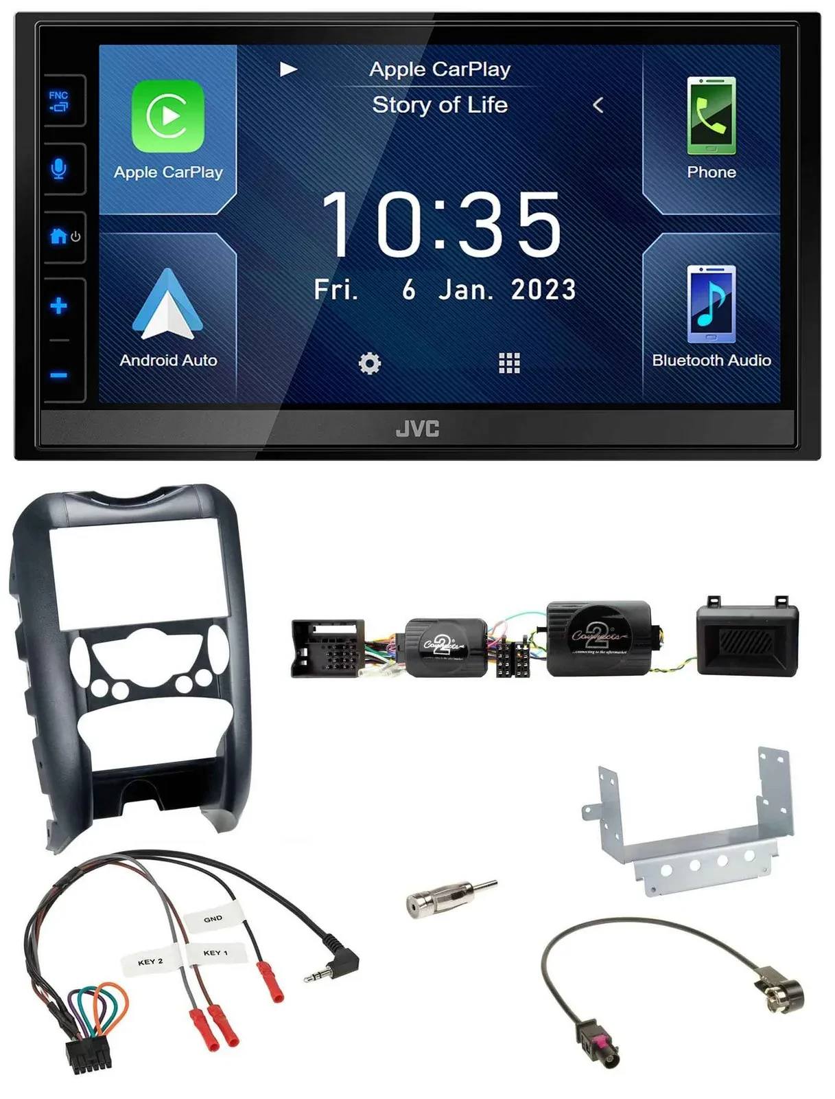 JVC DAB Bluetooth Lenkrad USB 2DIN Autoradio für Mini Cooper 06-14 Parksensor
