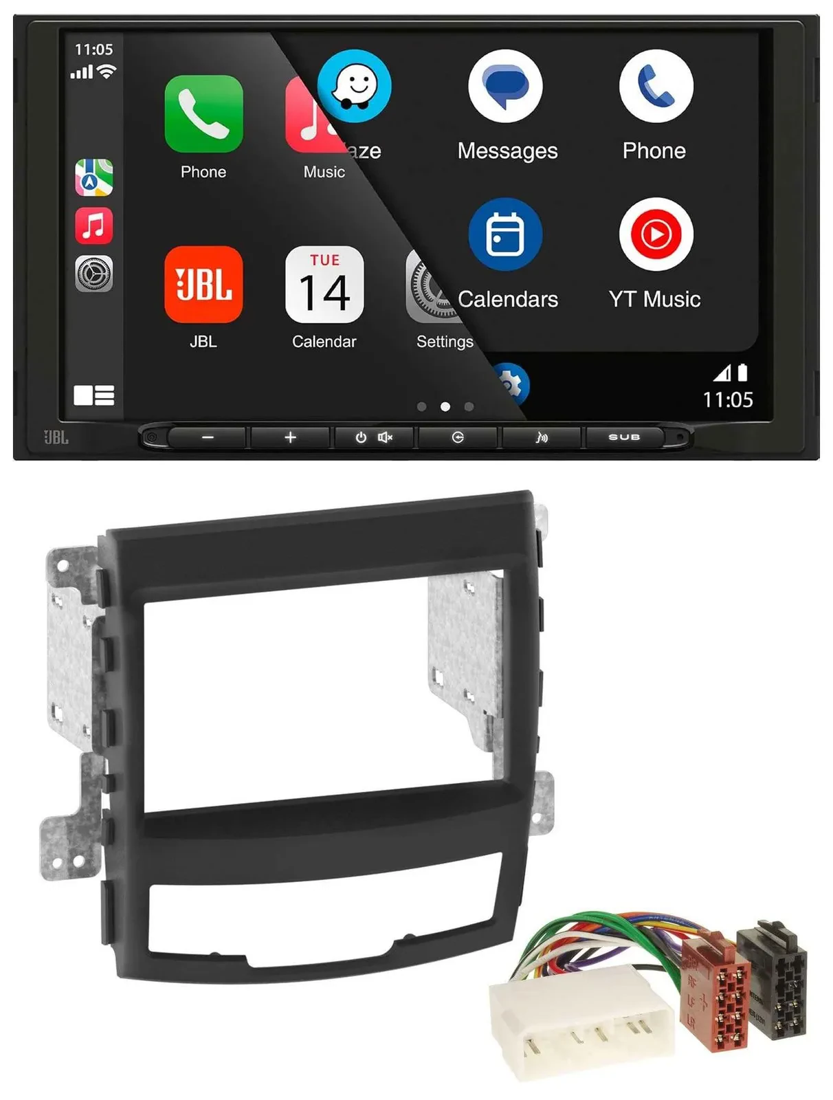 JBL USB 2DIN MP3 Bluetooth AUX Autoradio für SSangYong Korando 10-13