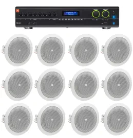 Потолочная акустика JBL 8124 White с усилителем (12 штук)