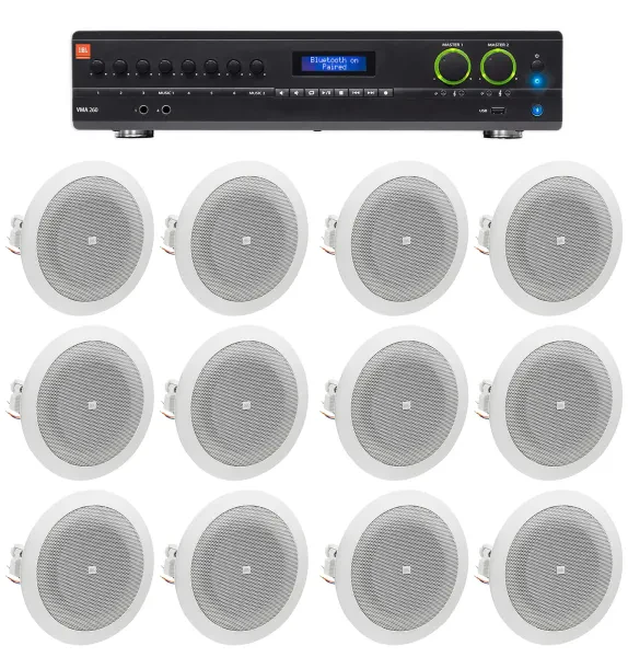Потолочная акустика JBL 8124 White с усилителем (12 штук)