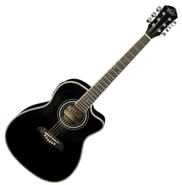 Oscar Schmidt Model OG1CEB 3/4 Size Cutaway Acoustic Electric Guitar - Black