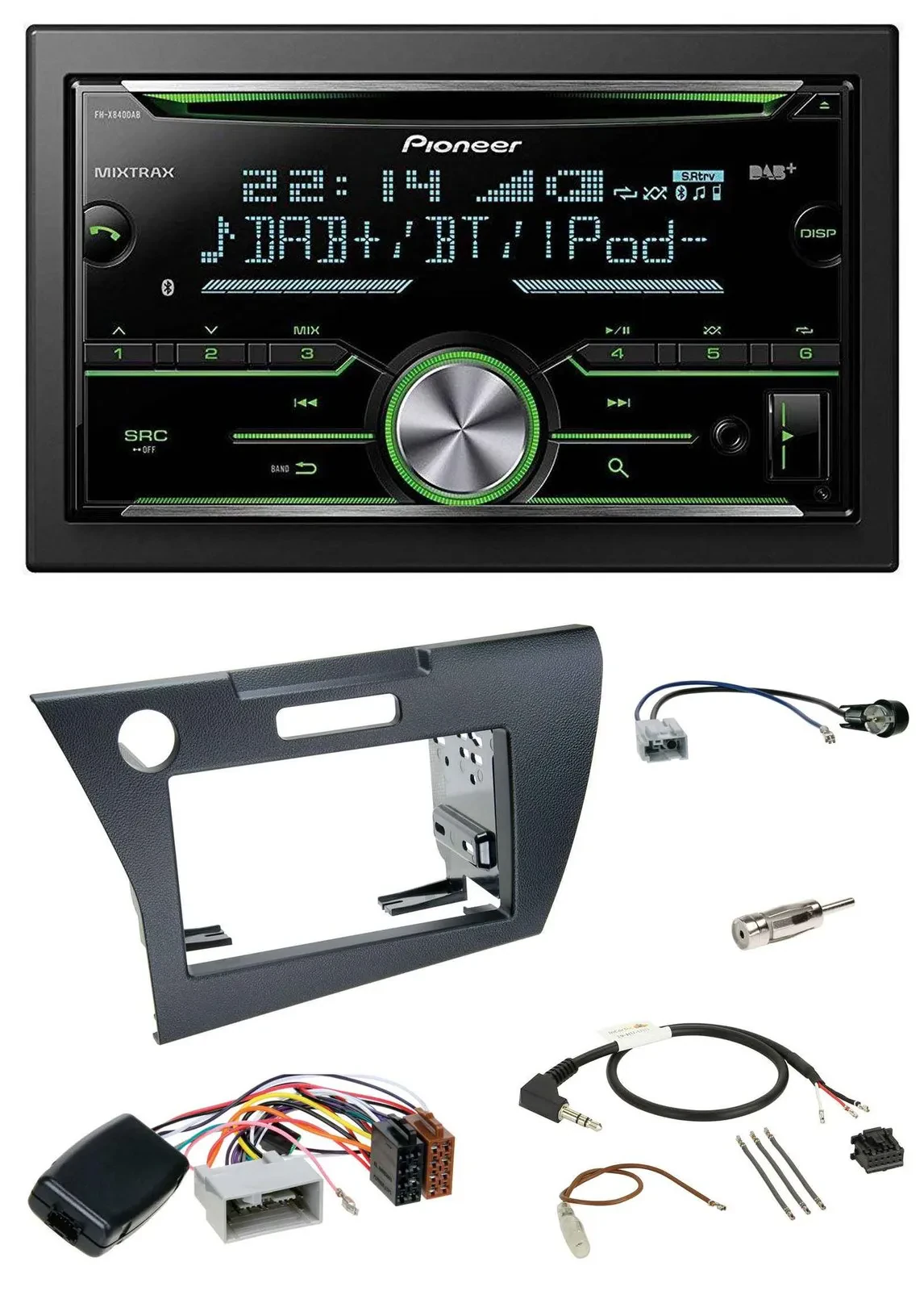 Pioneer Bluetooth Lenkrad DAB 2DIN USB CD Autoradio für Honda CR-Z 2010-2013