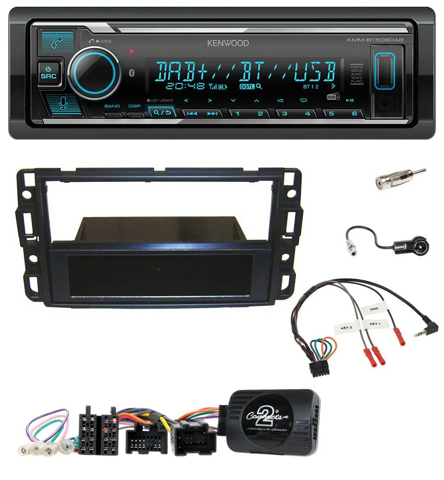 Kenwood Bluetooth Lenkrad DAB USB Autoradio für Cadillac BLS YSCF 2006-2010