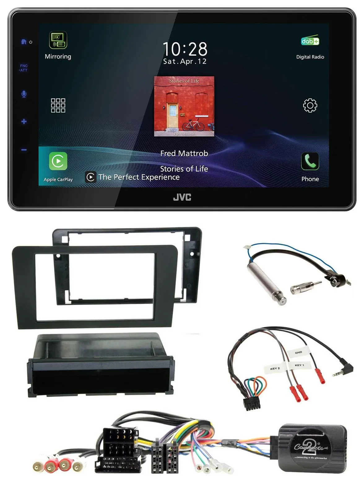 JVC DAB Lenkrad Bluetooth USB Autoradio für Audi A3 Symphony ISO 8P 2003-2006
