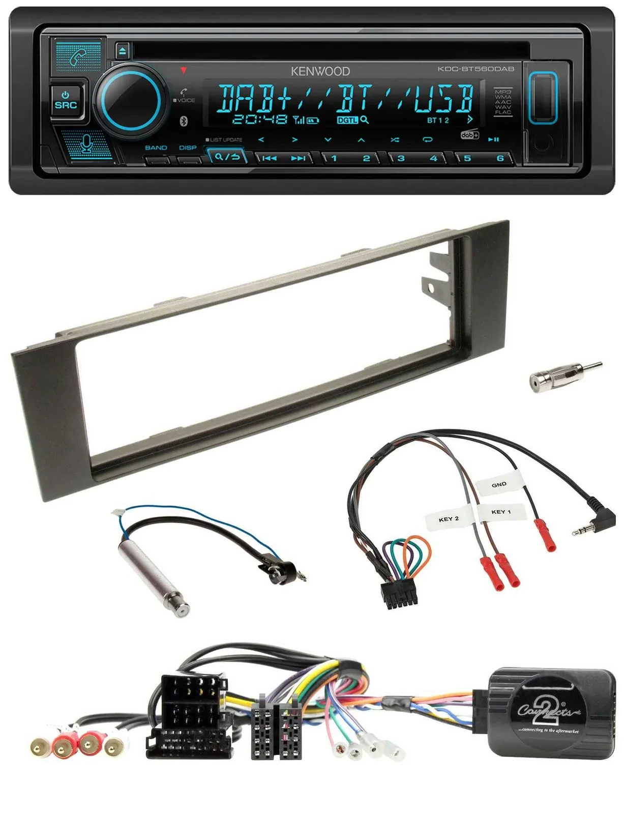 Kenwood Bluetooth DAB CD Lenkrad USB Autoradio für Audi A3 (2003-2006)