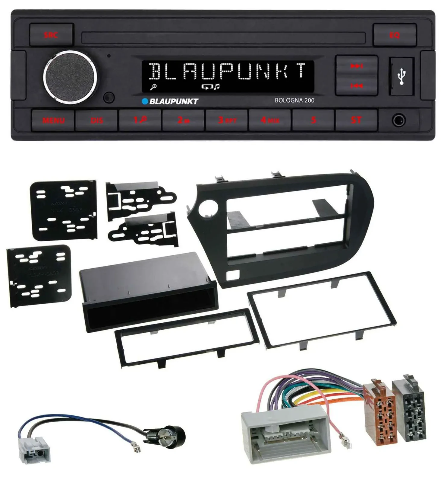 Blaupunkt MP3 AUX USB 1DIN Autoradio für Honda Insight (ZE2, 2009-2013)