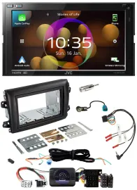 Автомагнитола для Fiat Ducato Serie 8 (с 2021) JVC 2-DIN, DAB, Bluetooth, USB, поддержка кнопок на руле