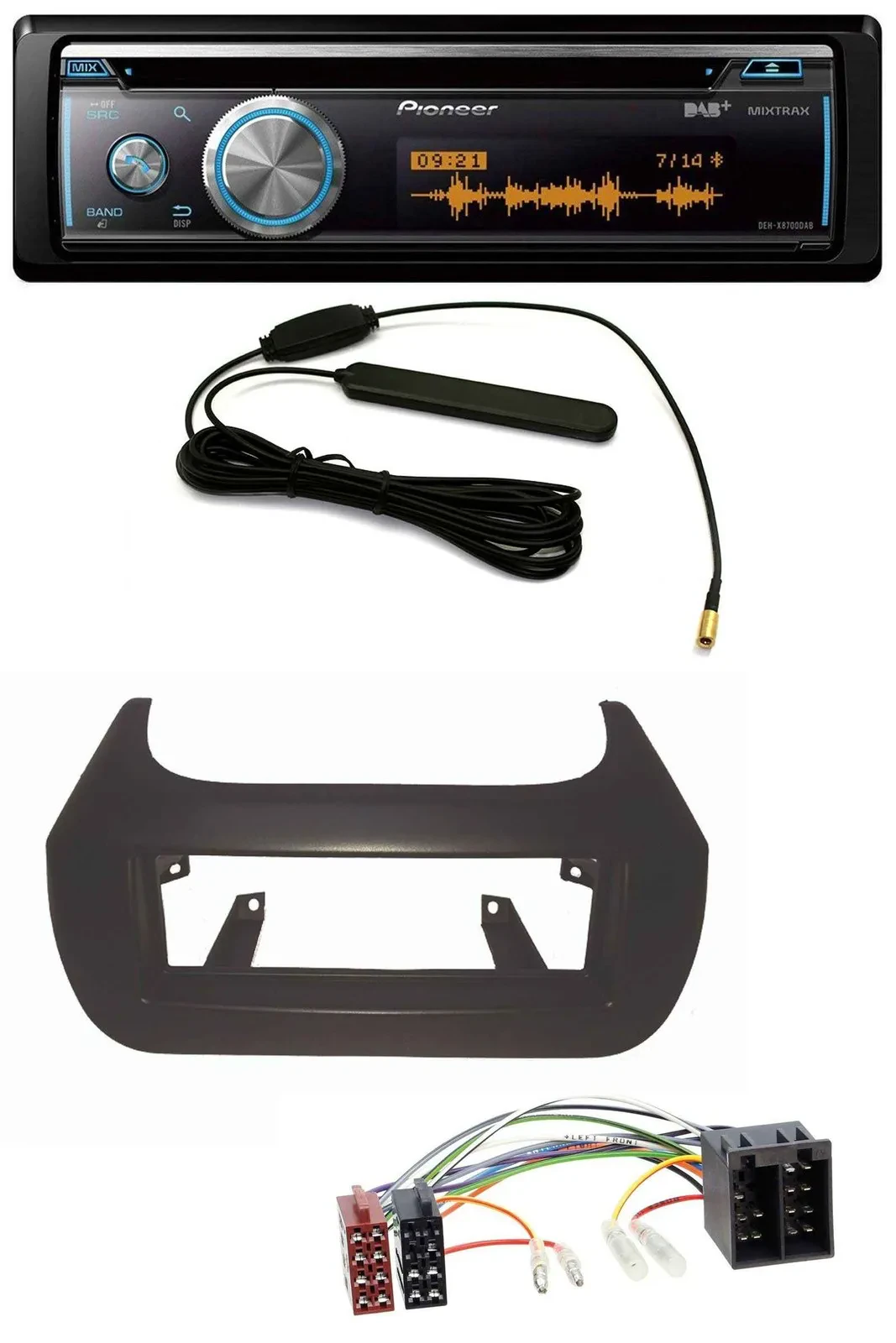 Автомагнитола Pioneer CD/USB/Bluetooth/DAB/MP3 для Citroen Nemo, Fiat Fiorino, Qubo