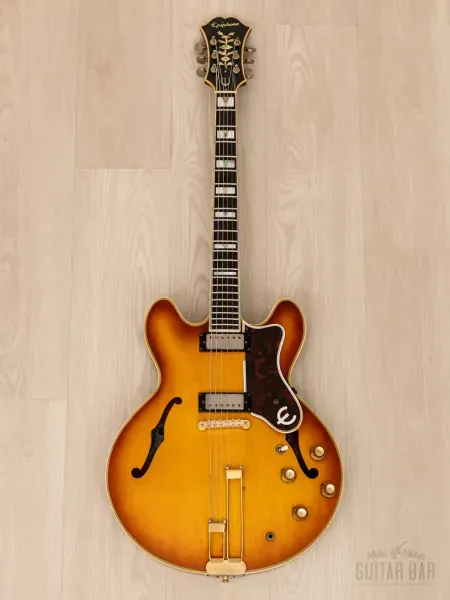 Электрогитара полуакустическая Epiphone Sheraton E212T HH Royal Tan w/case USA 1966